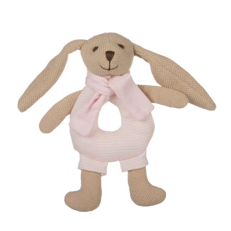 Hochet doux lapin - canpol rose