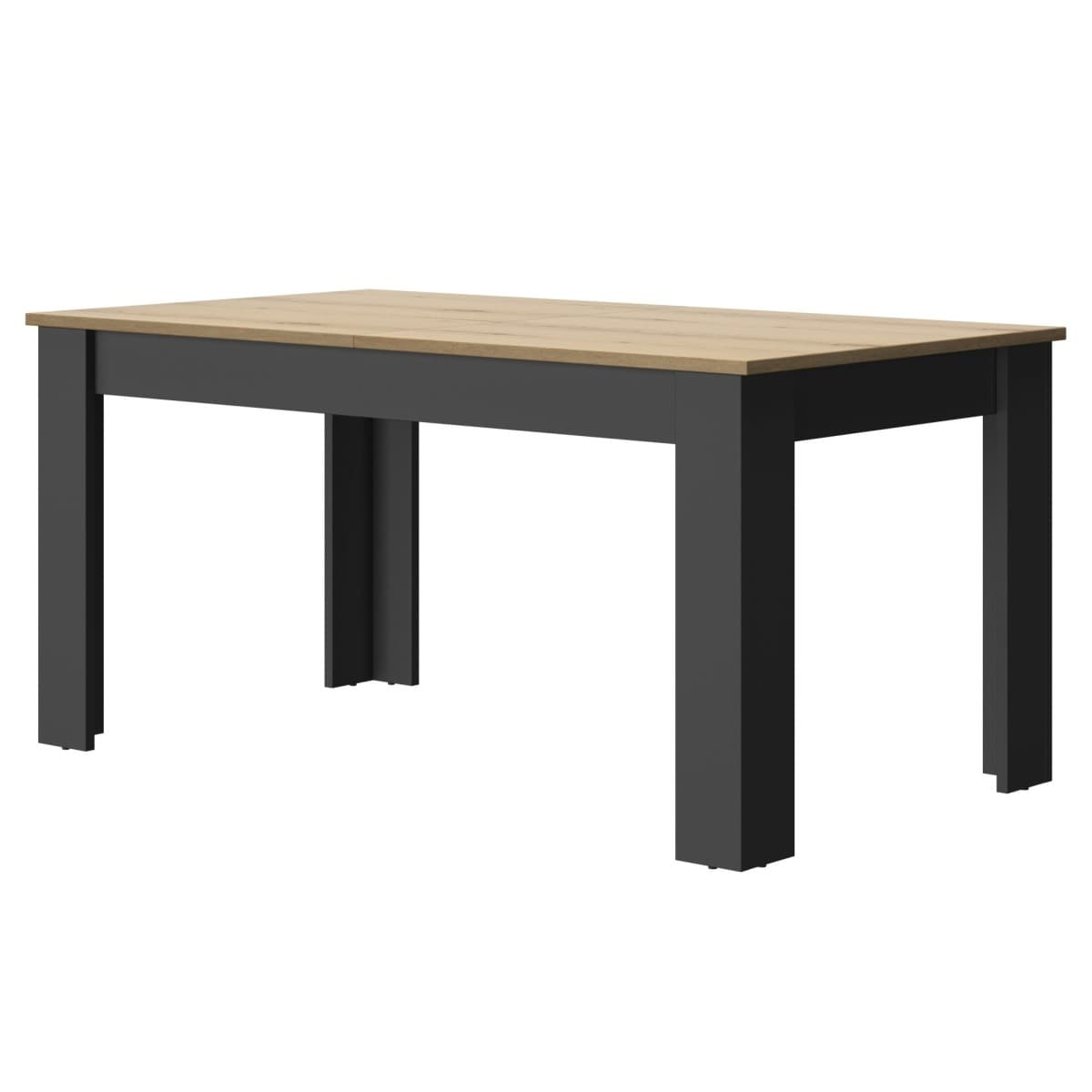 Table à manger rectangulaire extensible Manchester - Fabrication Française - Panneaux de particules - Calicosy