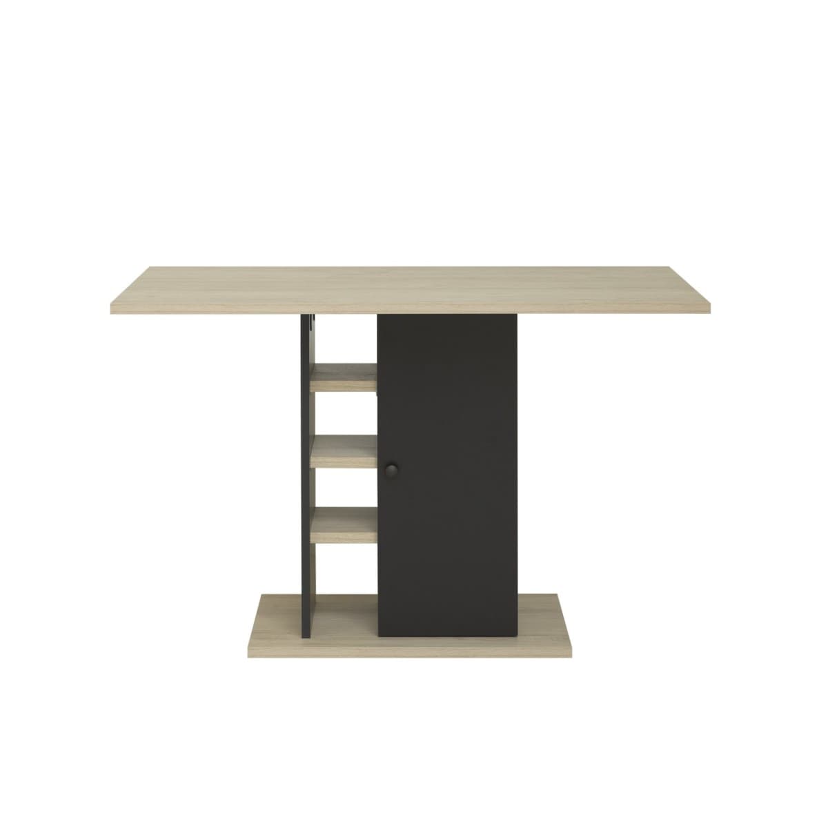 Table à manger rectangulaire avec rangement Oxford - Fabrication Française - Panneaux de particules - Calicosy