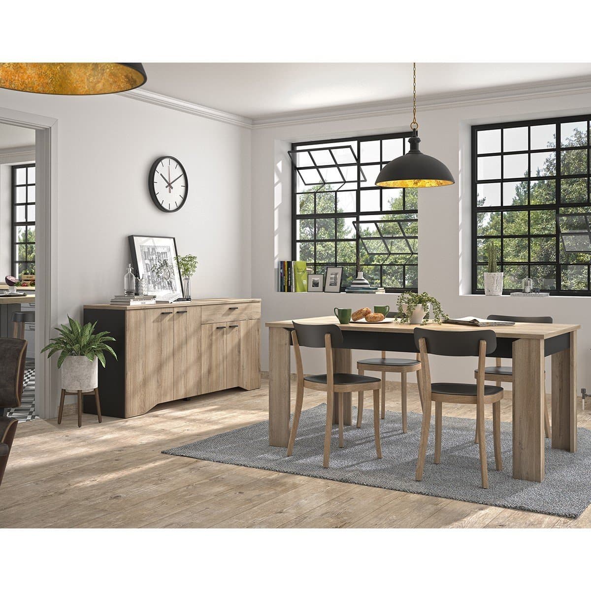 Table à manger rectangle YORI L170 cm - Fabrication Française - Calicosy