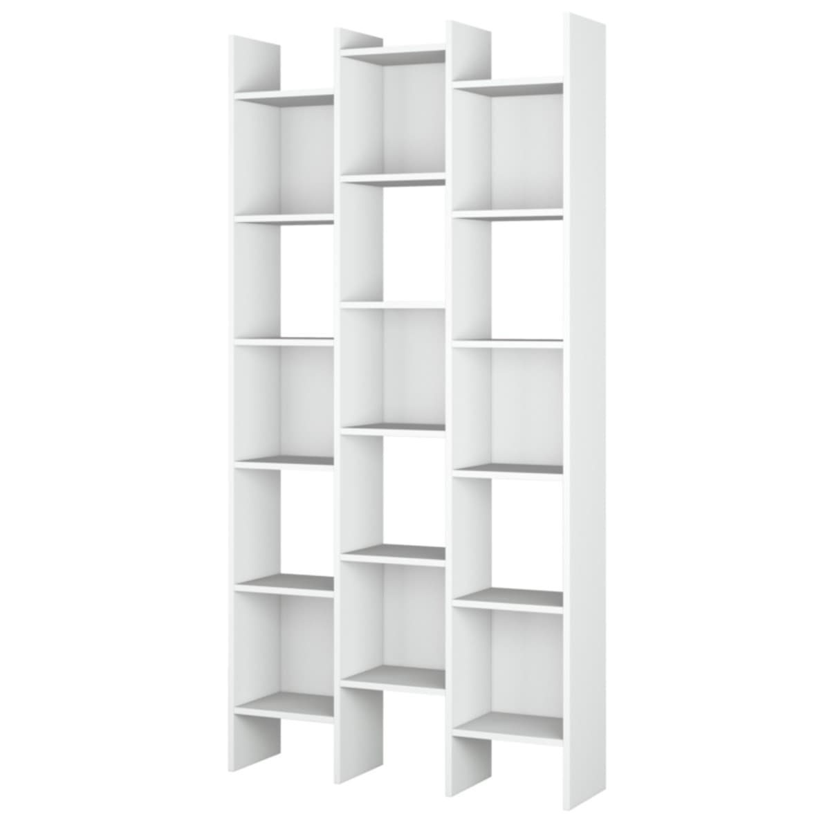 Bibliothèque 3 colonnes 15 compartiments Italian - H192 cm - Panneaux de particules - Calicosy