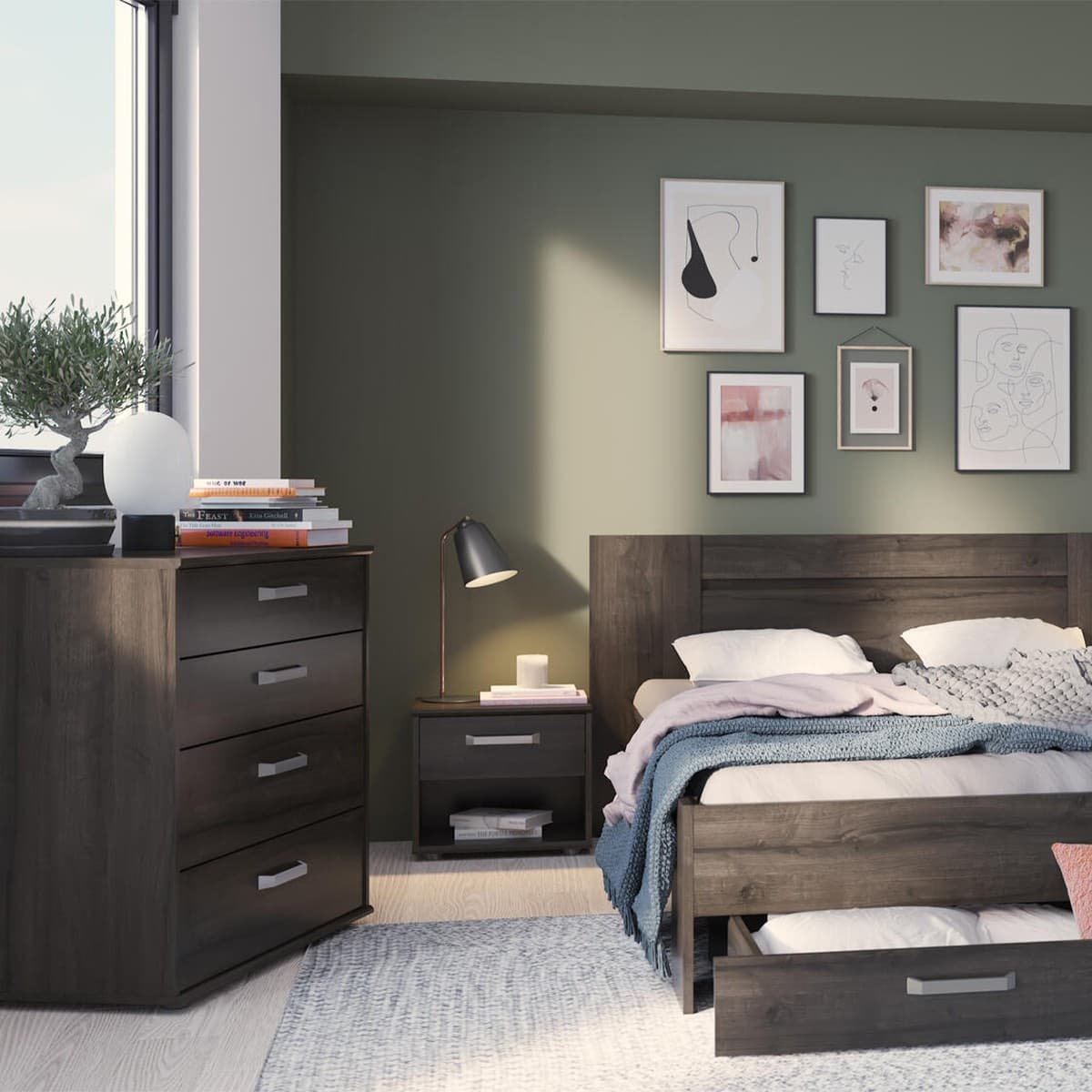 Chevet 1 Tiroir et 1 Niche L43,9 cm - Richmond - Calicosy