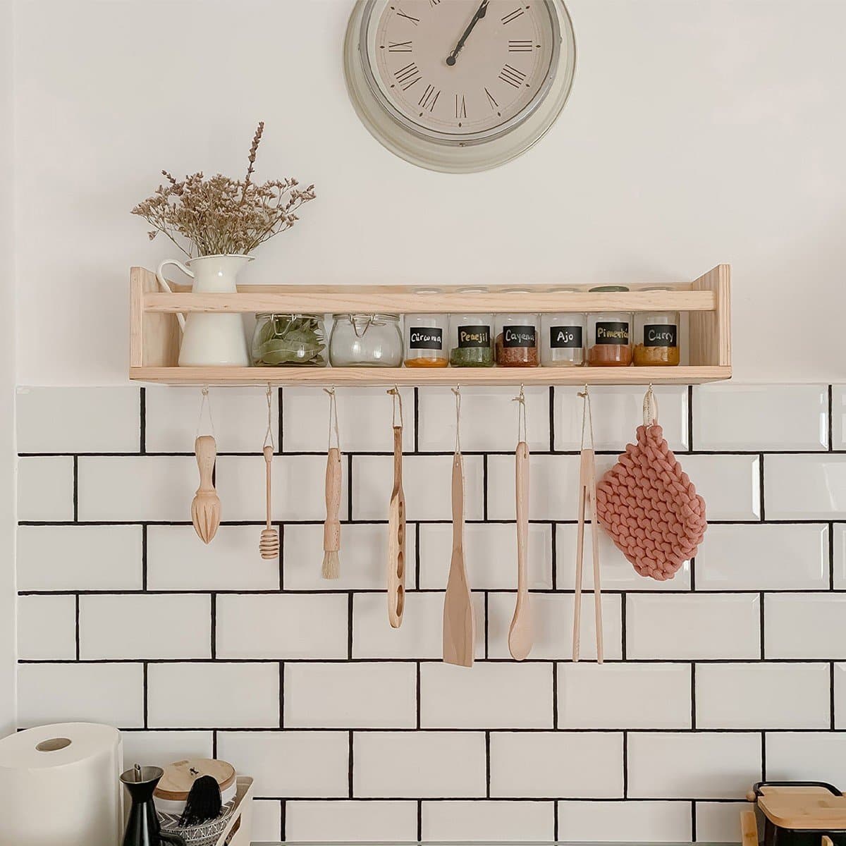 Etagère murale en pin massif - L60 x H15 cm - Calicosy