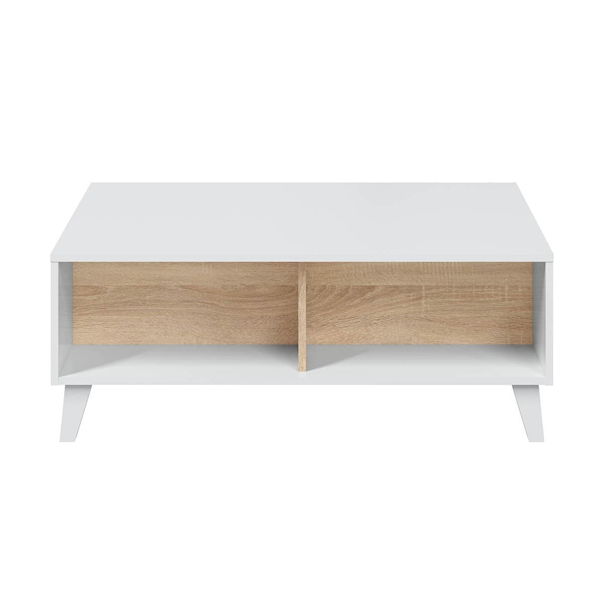 Table basse avec plateau partiellement relevable L100 cm - Zaiken Plus - Panneaux de particules - Calicosy