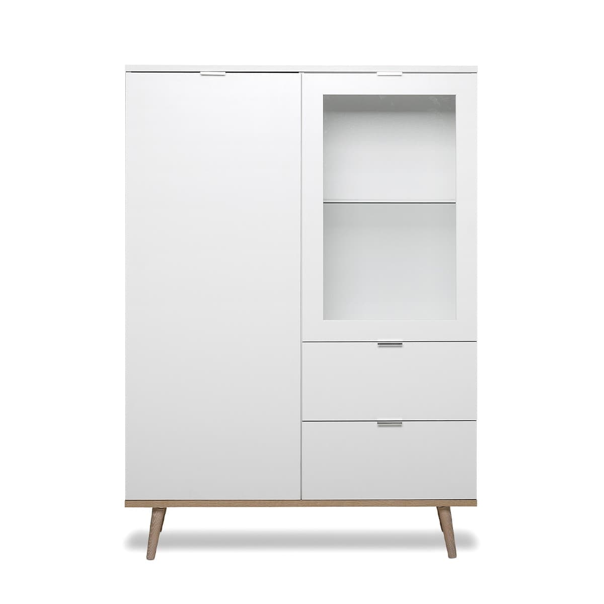 Vaisselier avec 2 Portes et 2 Tiroirs H140 cm - COPENHAGUE - Panneaux de particules - Calicosy