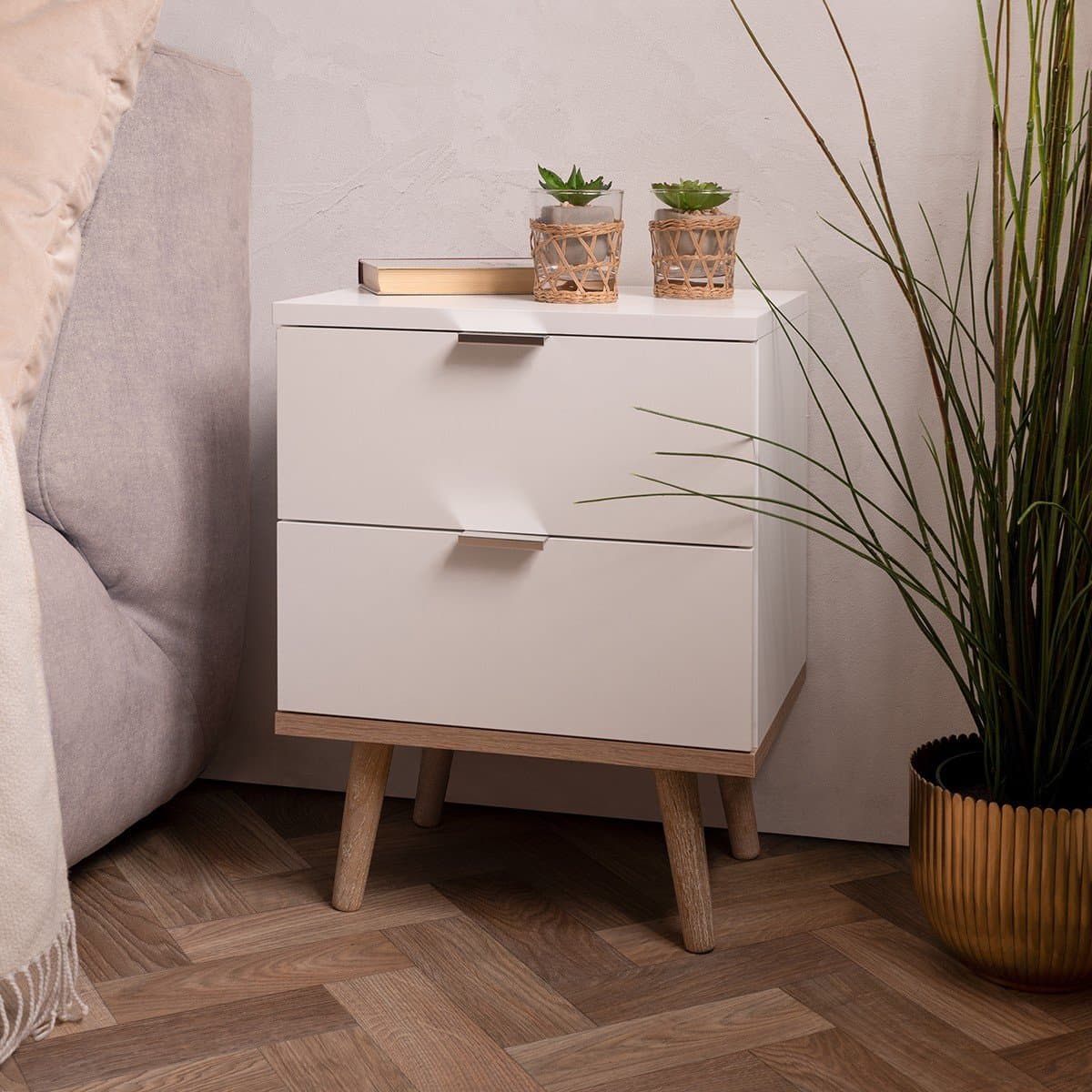 Chevet 2 Tiroirs L40 cm - COPENHAGUE - Calicosy