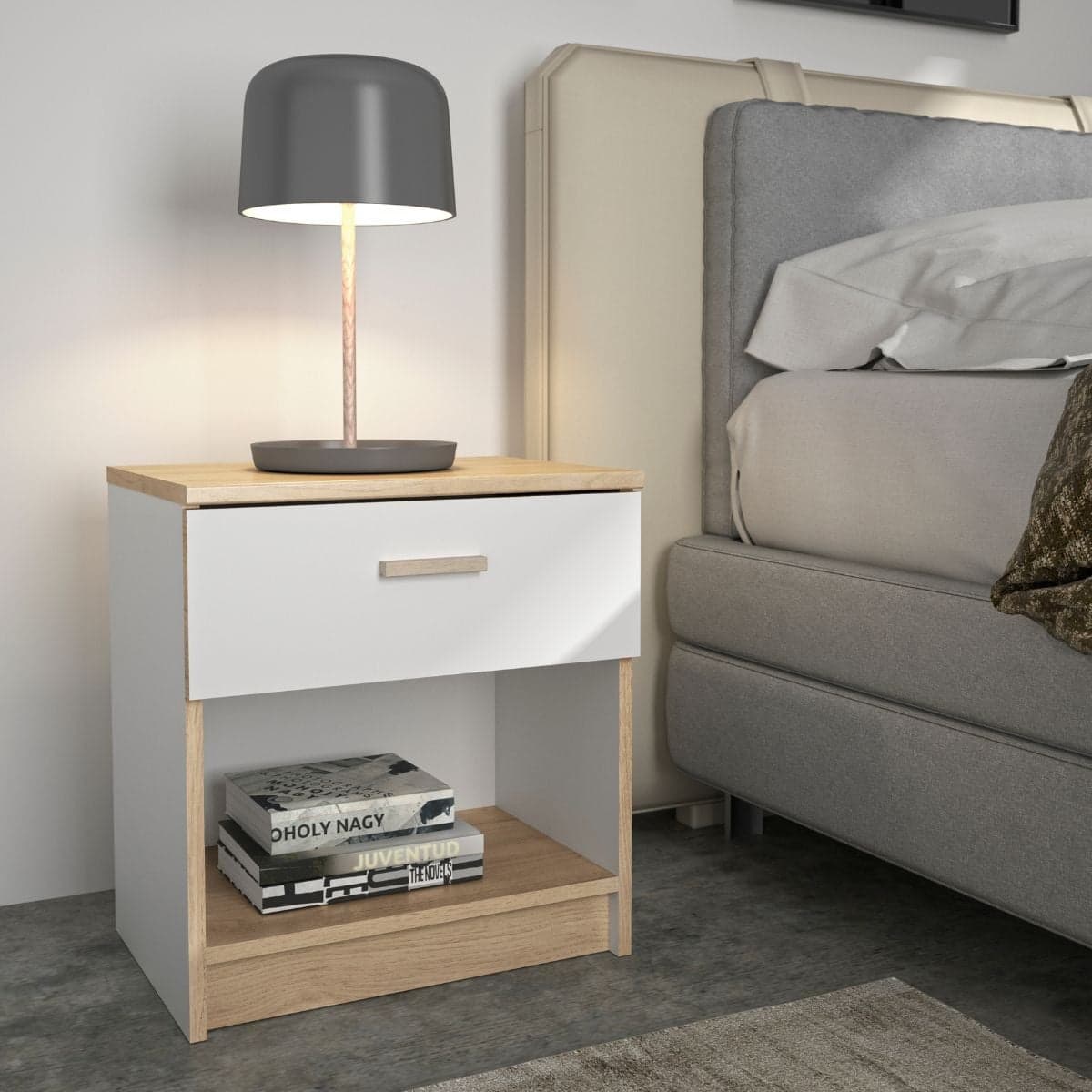 Chevet 1 tiroir H52 cm Tulle - Calicosy