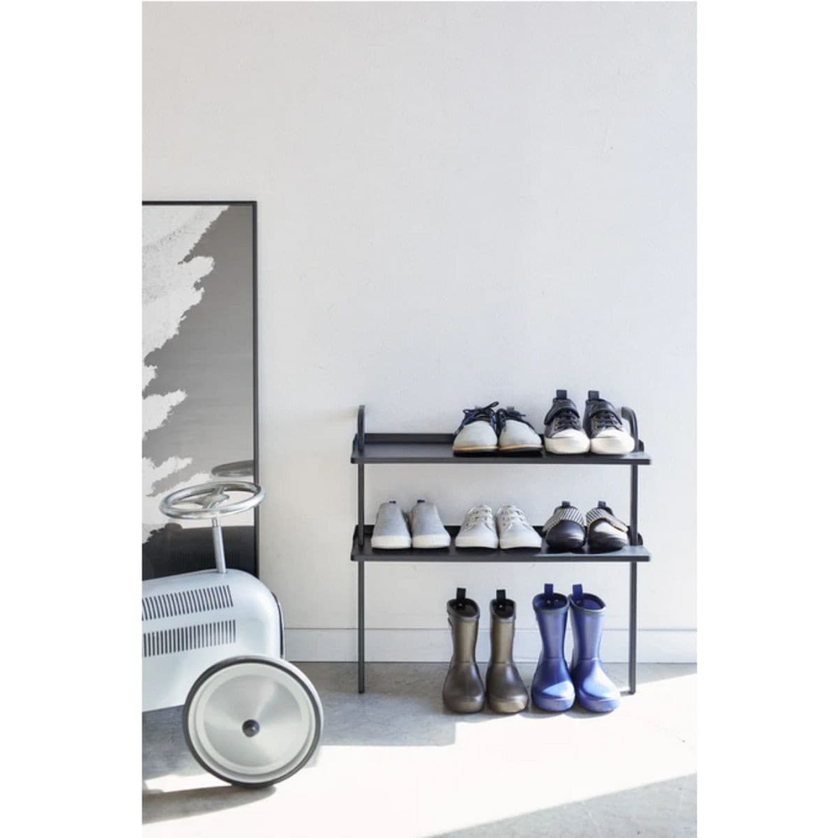 Etagère à chaussures enfants en métal noir - Calicosy