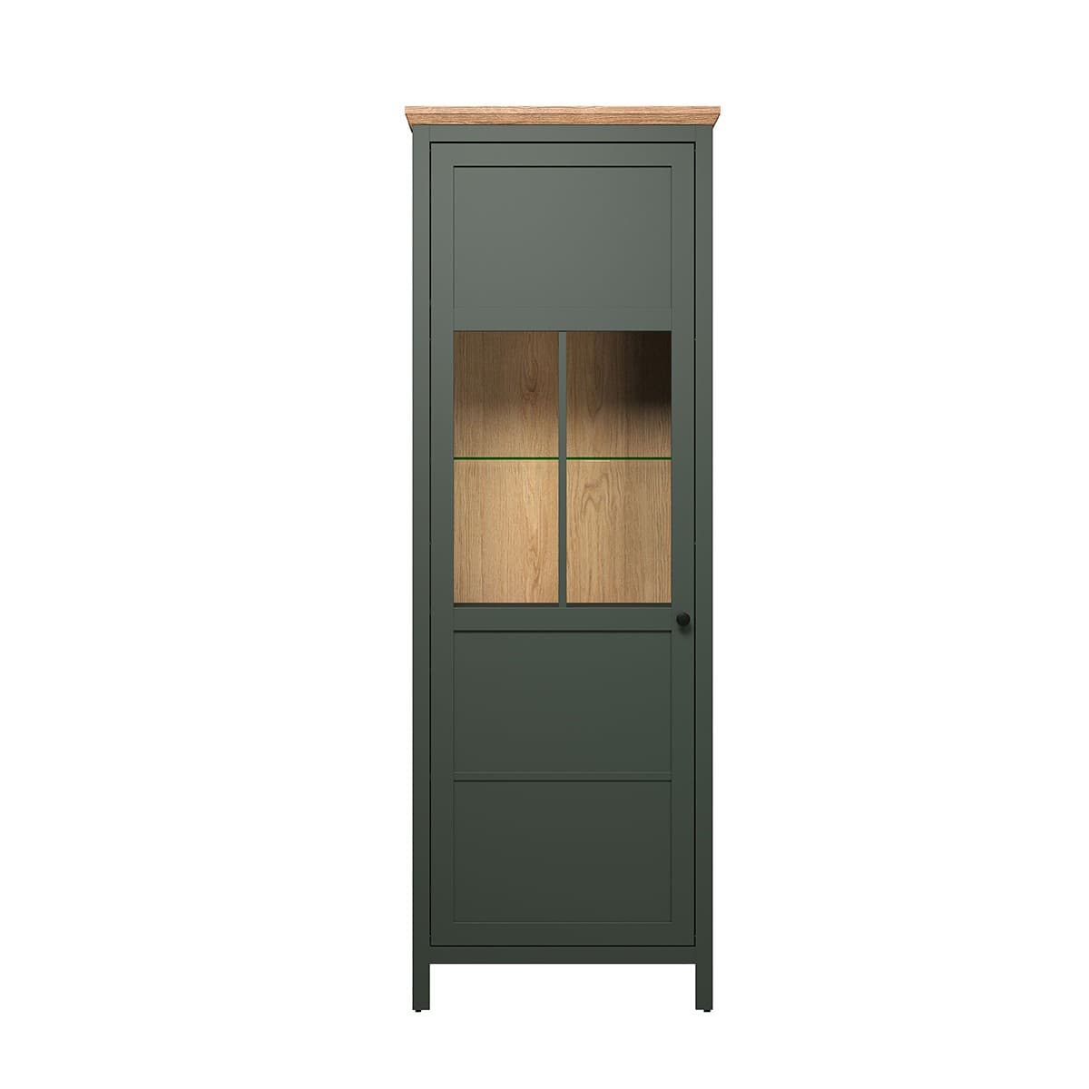 Vaisselier avec éclairage LED inclus et 1 porte H198 cm - Stanton - Panneaux de particules - Calicosy