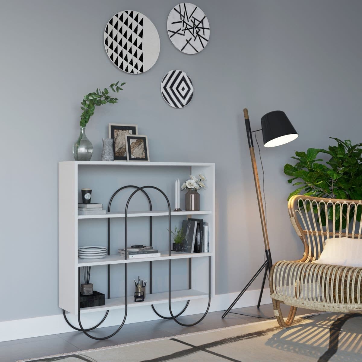 Console 4 étagères L123 cm - Norfolk - Calicosy