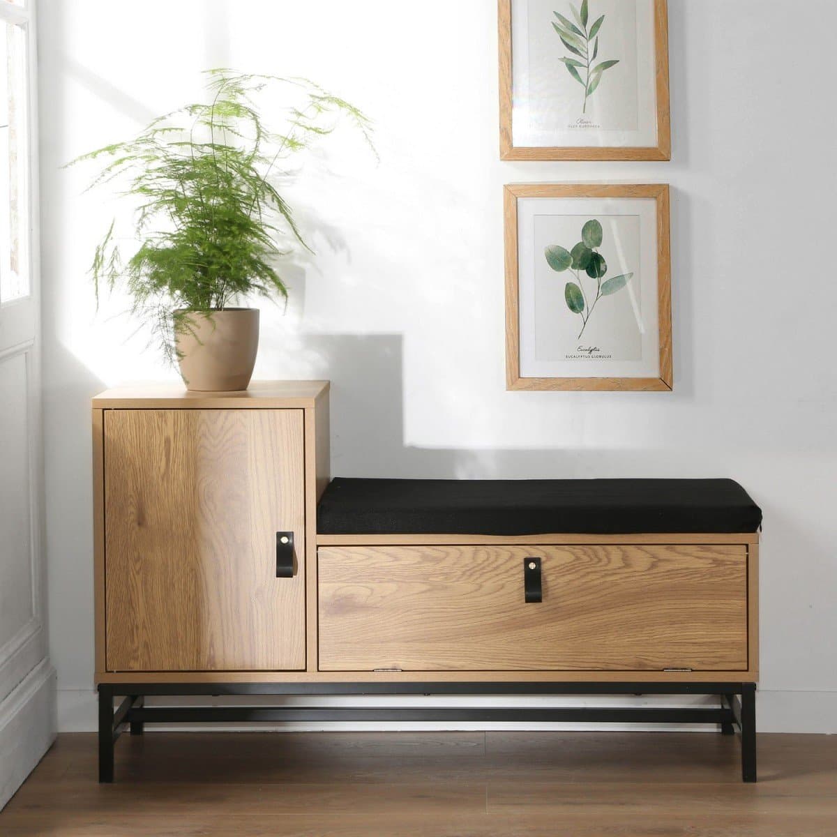 Banc d'entrée avec rangements chaussures JILL - Calicosy