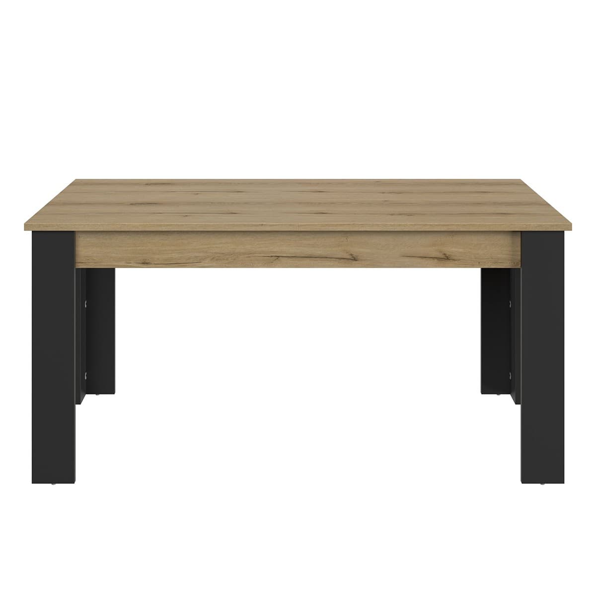 Table rectangulaire 4 pieds 1 allonge L200 cm - TRUST - Panneaux de particules - Calicosy