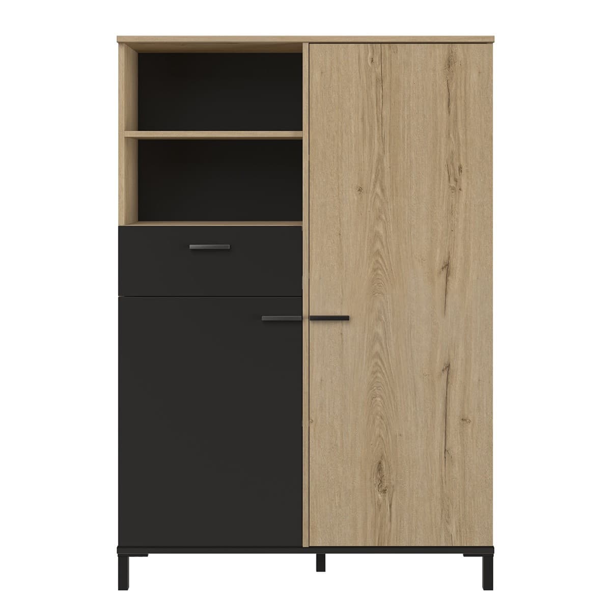 Rangement haut 1 tiroir et 2 portes H150 cm - TRUST - Panneaux de particules - Calicosy