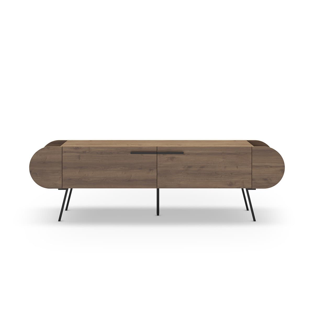 Meuble TV 2 portes avec pieds en métal L194,5 cm - SALUSO - Panneaux de particules - Calicosy