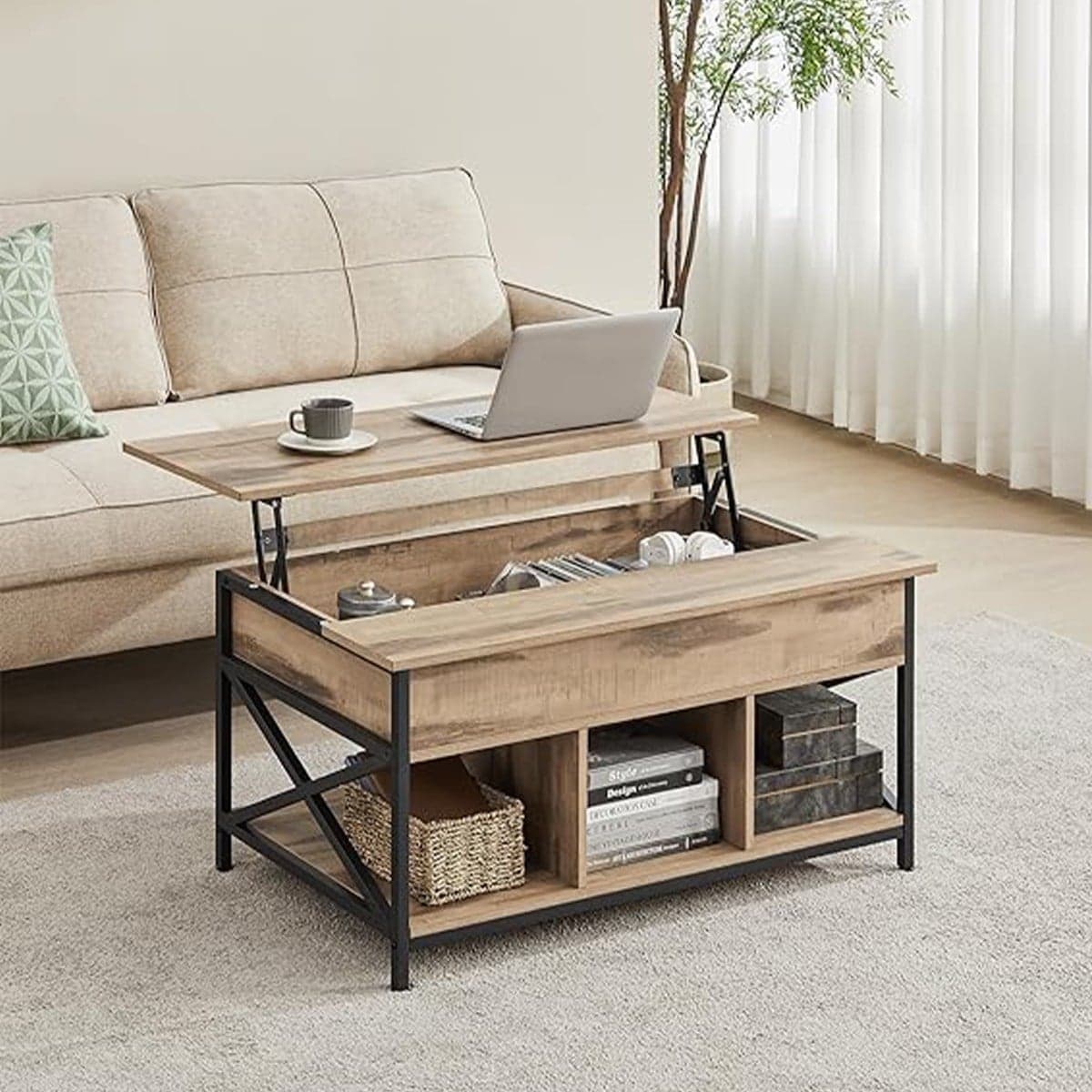 Table basse avec plateau relevable - L100 cm - Calicosy