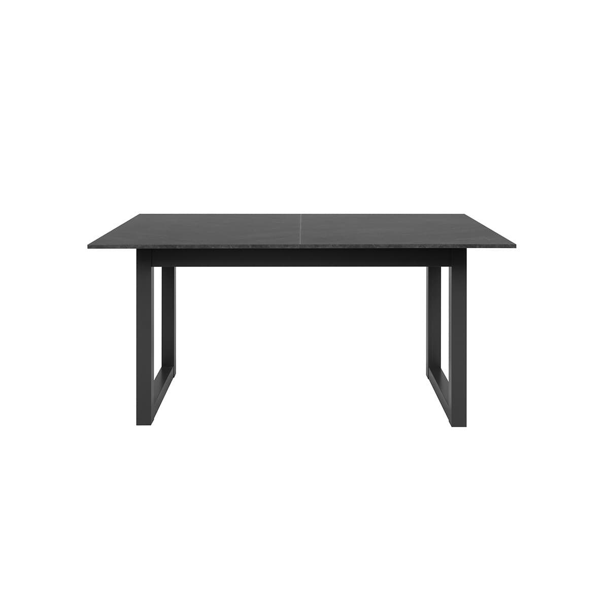 Table Ă Manger Extensible Rectangulaire Effet Ardoise Anthracite L160/200 cm - AUSTIN - Panneaux de particules - Calicosy