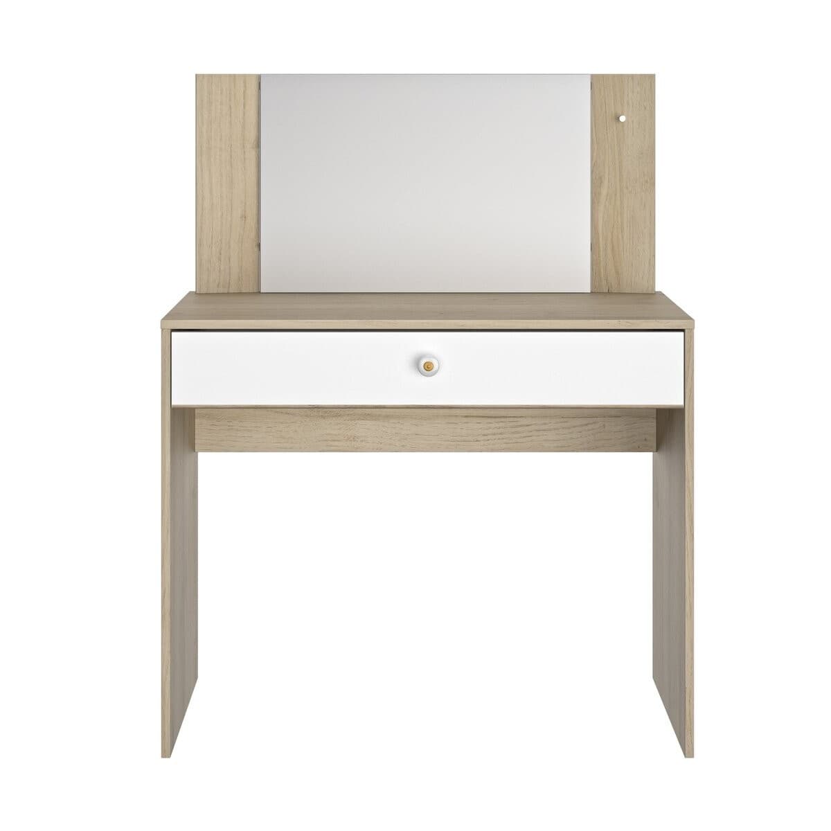 Coiffeuse avec 1 tiroir de rangement L94 cm - MAKEUP - Panneaux de particules - Calicosy