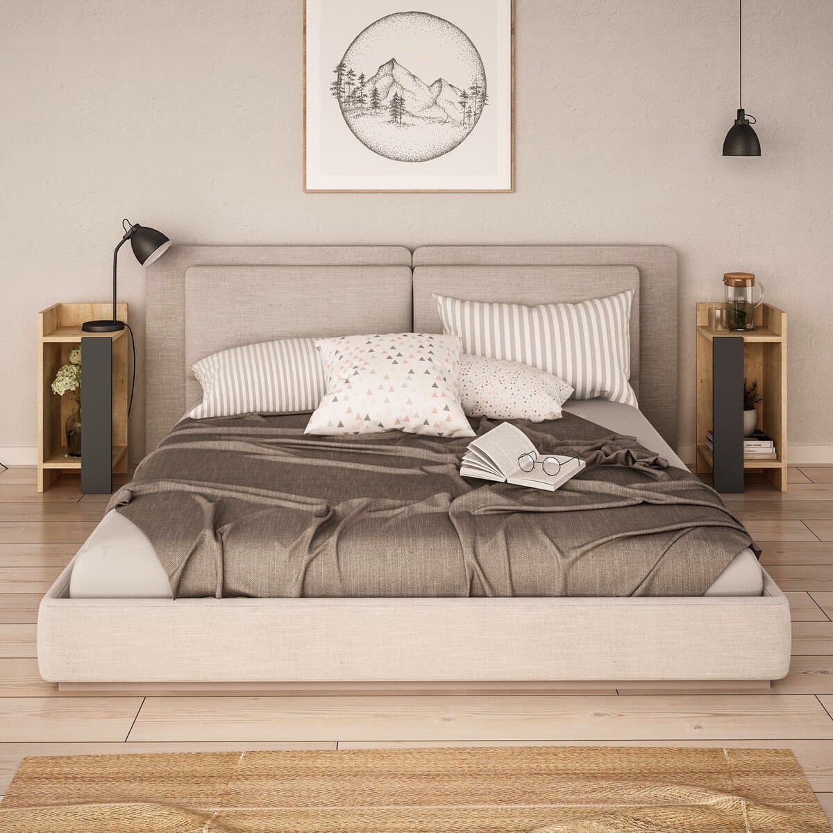 Lot de 2 tables de chevet H60 cm - ELOS - Calicosy