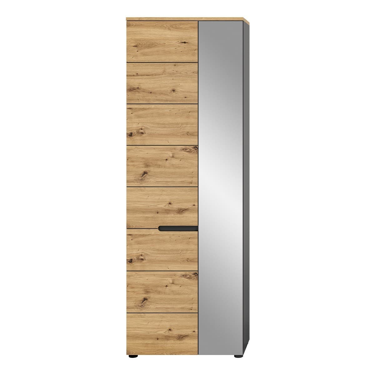 Armoire penderie 2 portes dont 1 miroir L65 cm - CANU - Panneaux de particules - Calicosy