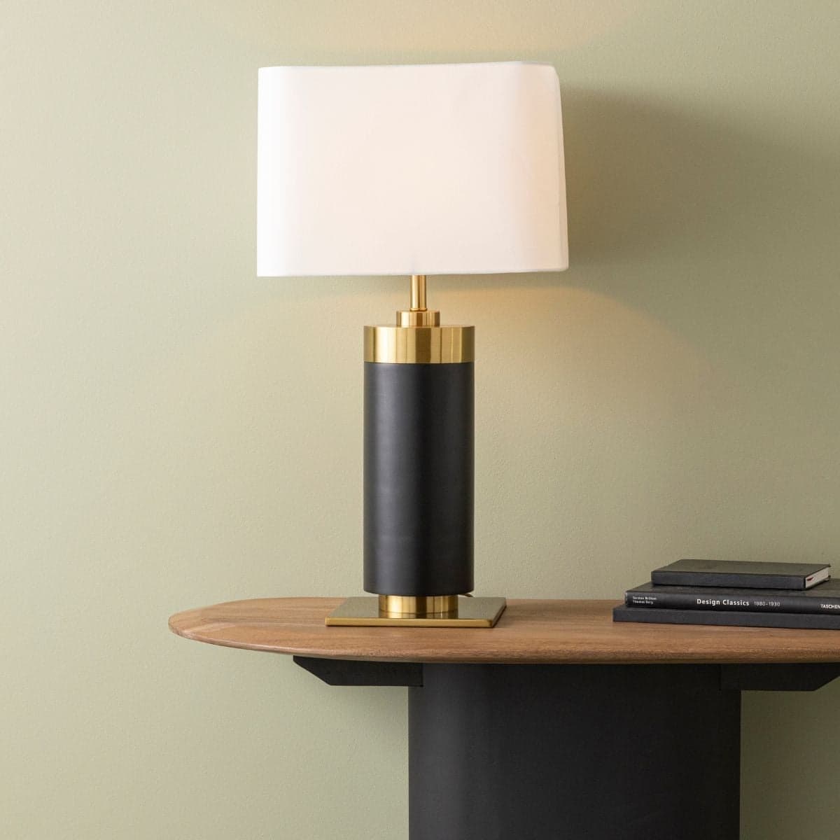 Lampe à poser en métal noir et finition laiton doré H73 cm - VENDOME - Calicosy