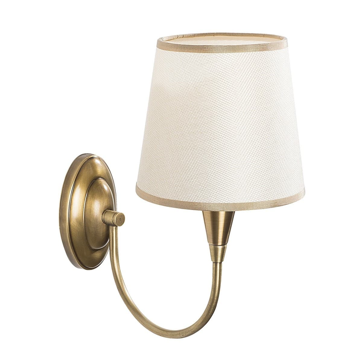 Applique murale en métal bronze antique et tissu H31 cm - PARDO - Métal - Calicosy