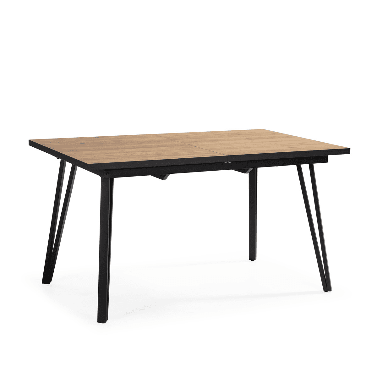 Table extensible de 140 à 180 cm avec pieds en métal noir - CLEO - Plastique - Calicosy