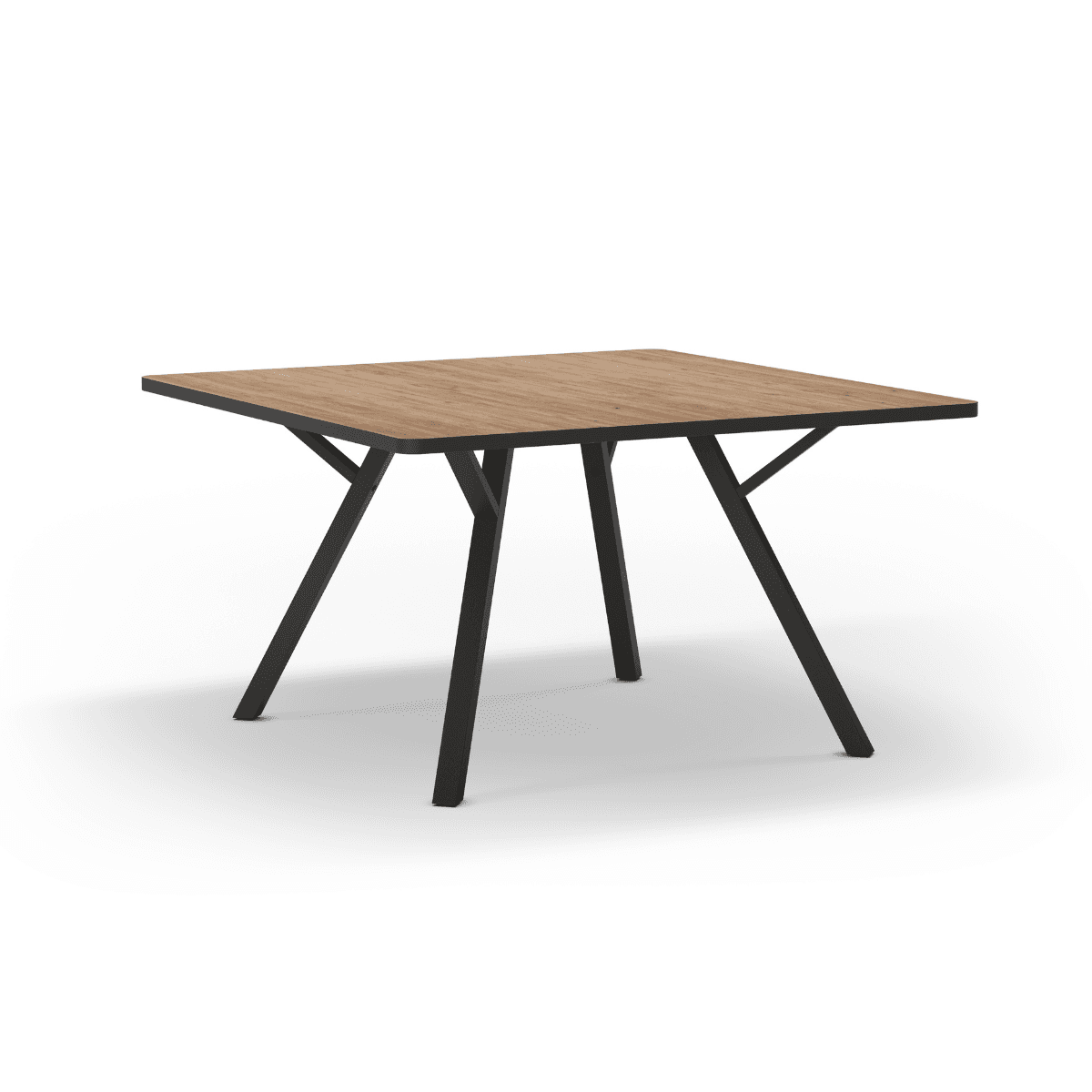 Table carrée avec pieds en métal noir L136 x l136 cm - BENI - Plastique - Calicosy