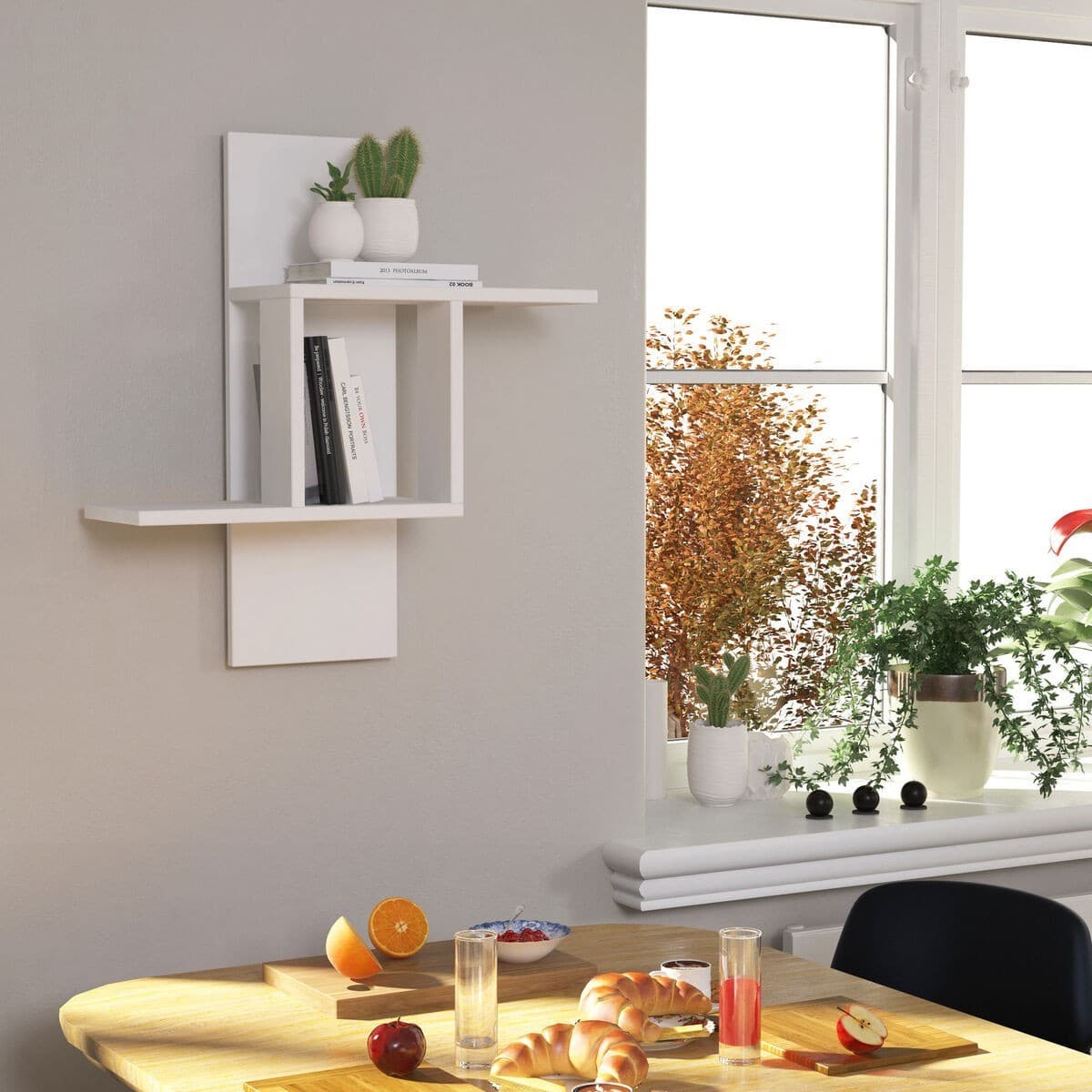 Etagère murale 2 tablettes H70 cm - MILL - Calicosy