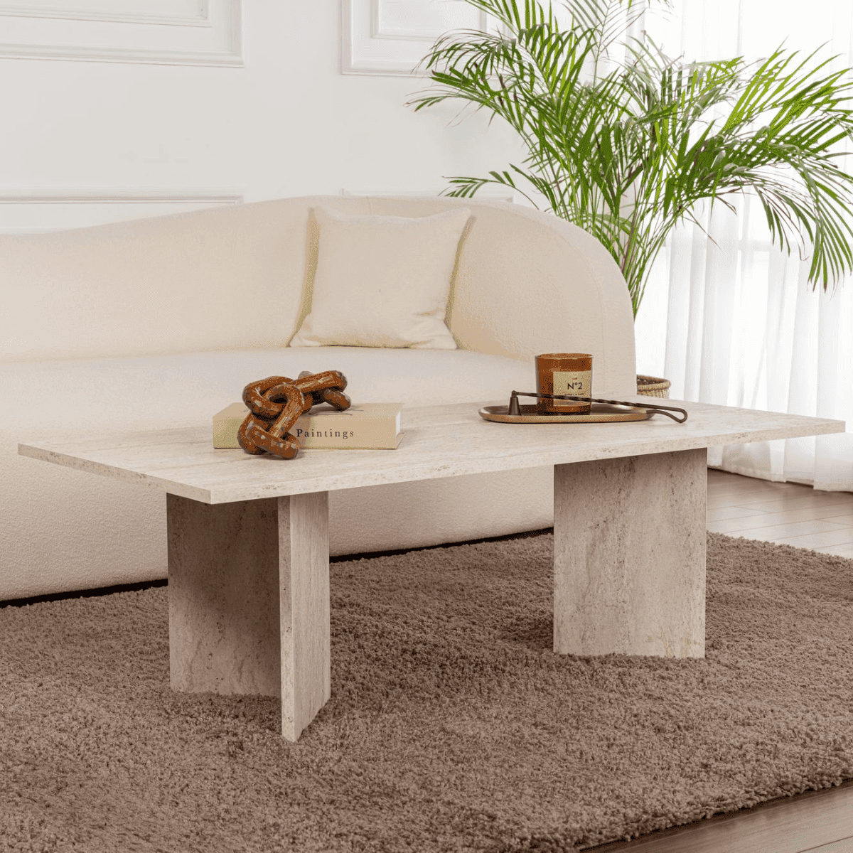 Table basse avec plateau rectangulaire L120 cm - SABIN - Calicosy