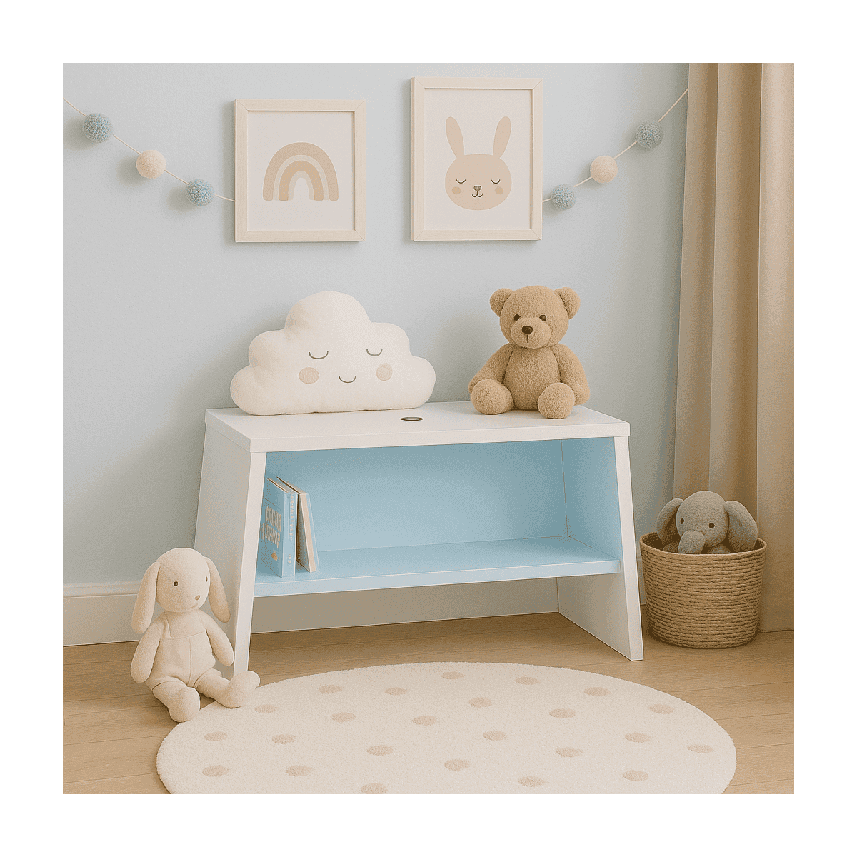 Tabouret enfant empilable avec rangement - L46 cm - Calicosy