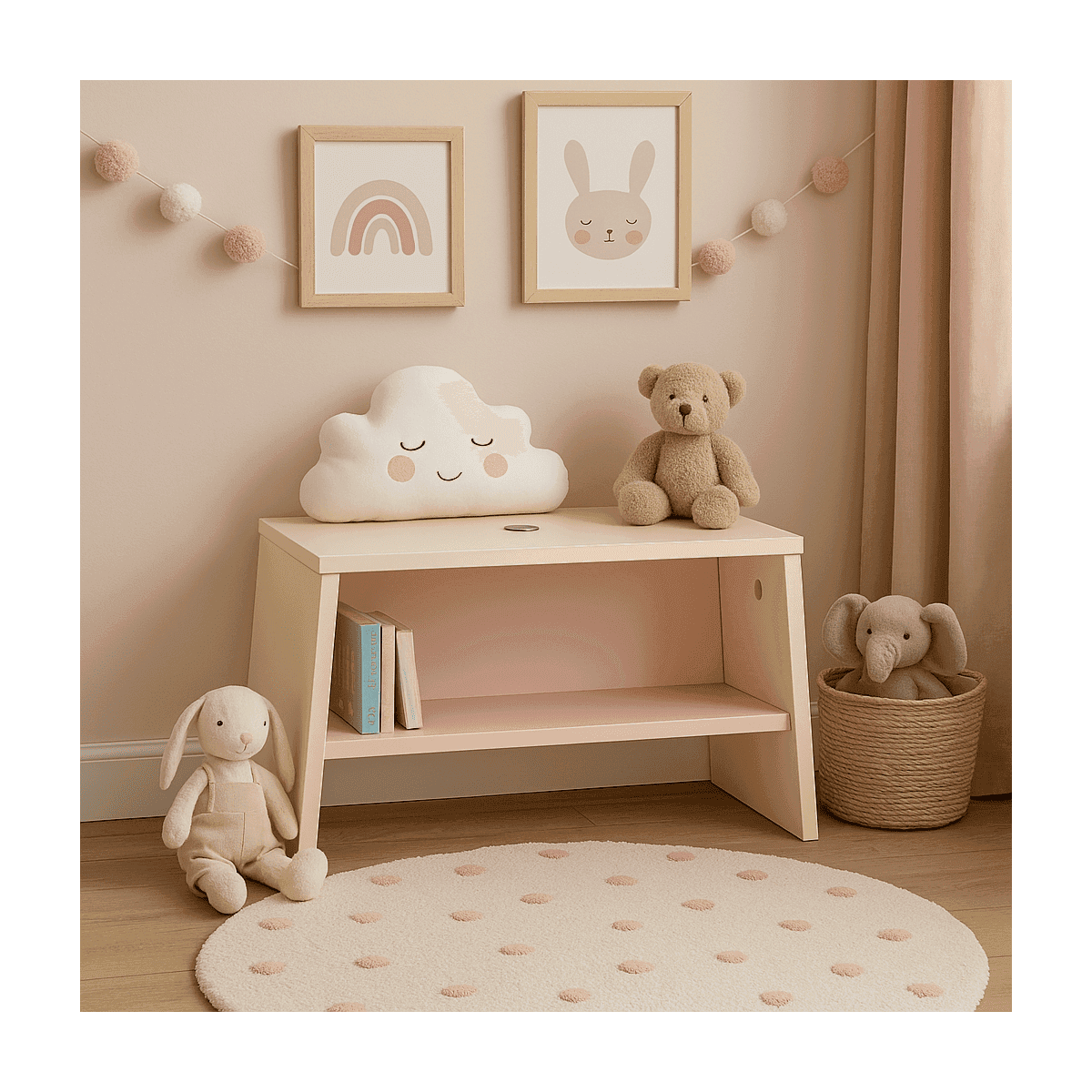 Tabouret enfant empilable avec rangement - L46 cm - Calicosy