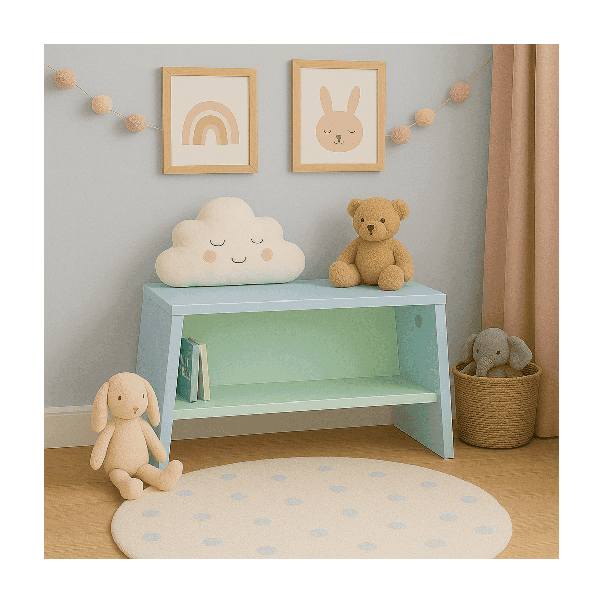 Tabouret enfant empilable avec rangement - L46 cm - Calicosy