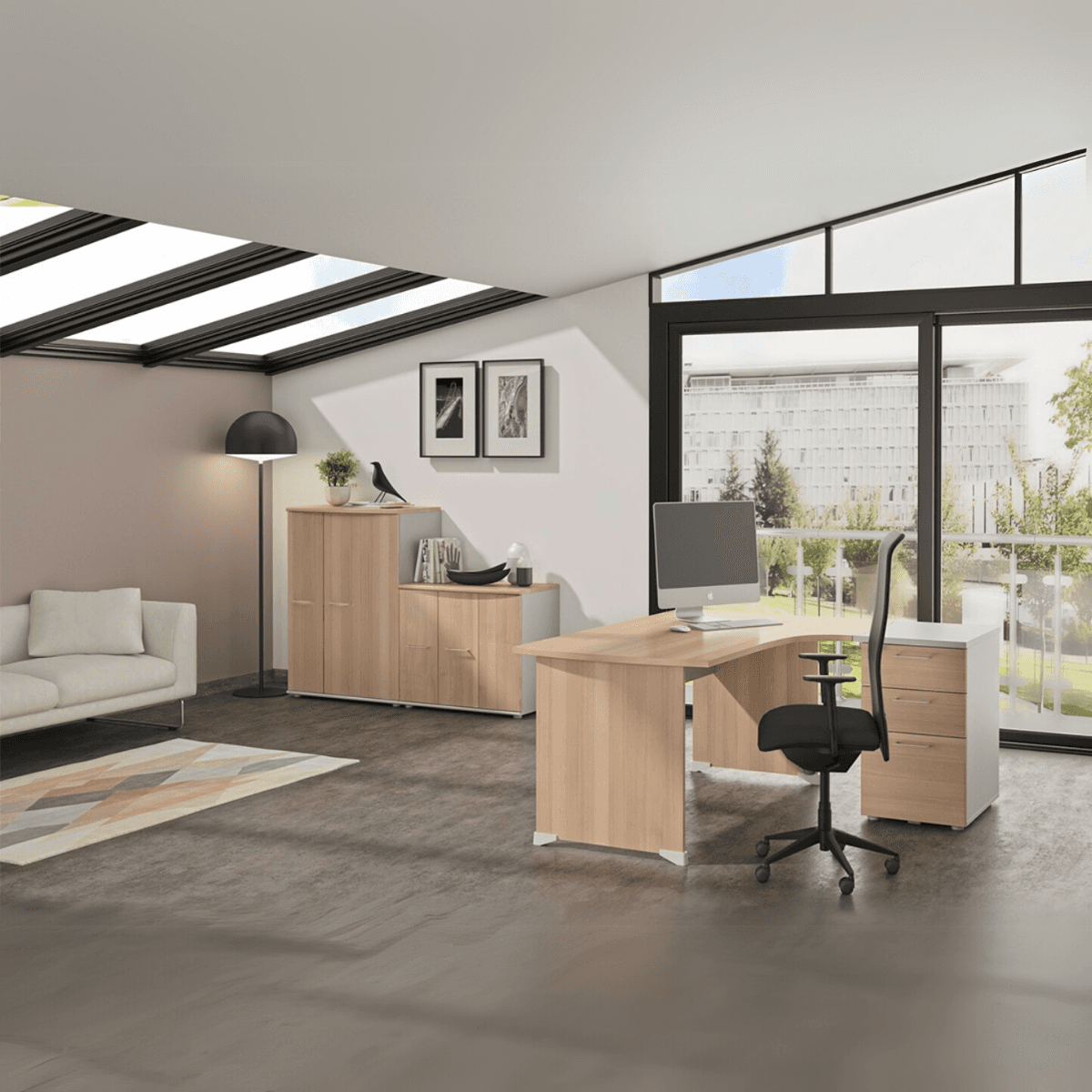 Bureau compact 90° gauche Jazz - Fabrication Française - Calicosy