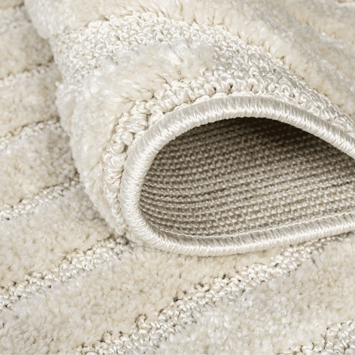 Tapis rectangulaire crème à motifs abstraits - JANEIRO - Calicosy