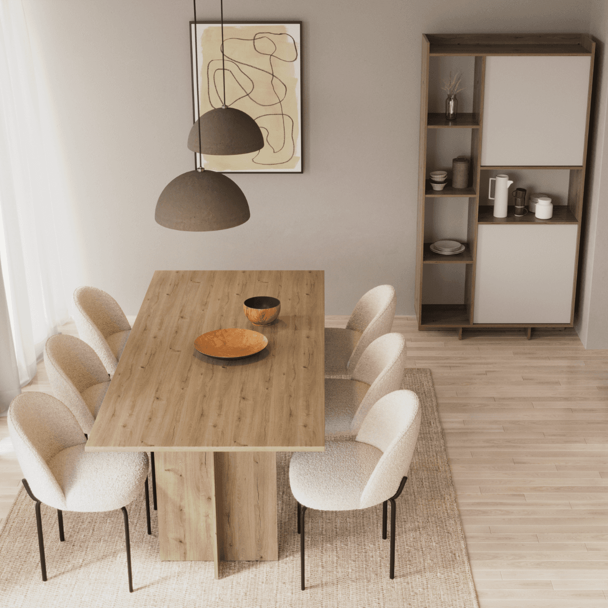 Table extensible de 166 à 200 cm décor chêne royal foncé - LEAD - Calicosy