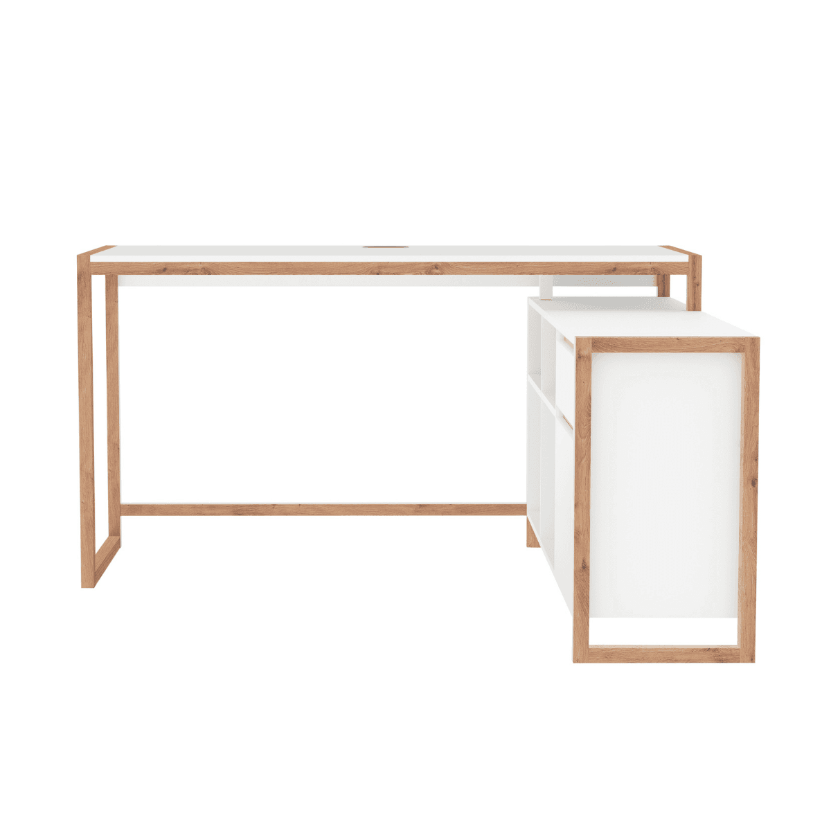 Bureau 4 niches, 1 porte et 1 tiroir L139 cm - DENVER - Panneaux de particules - Calicosy