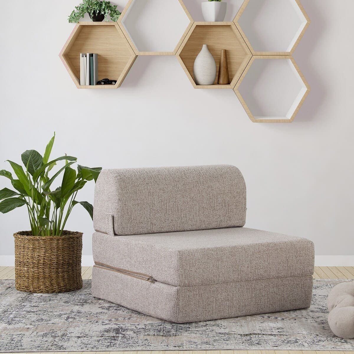 Fauteuil convertible en tissu velours MAGIC - Calicosy