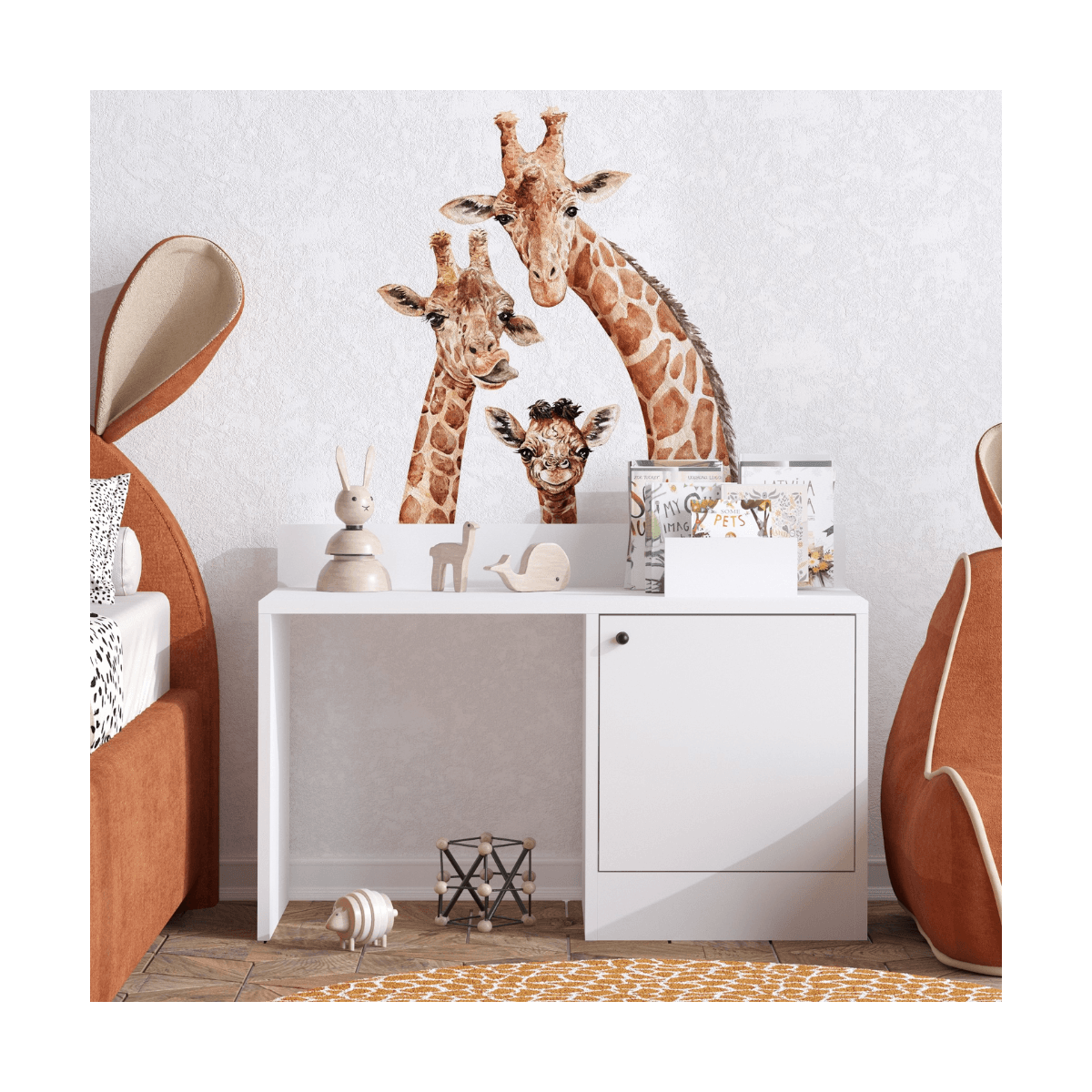 Bureau avec bacs de rangement L90 cm - BUNNY - Calicosy