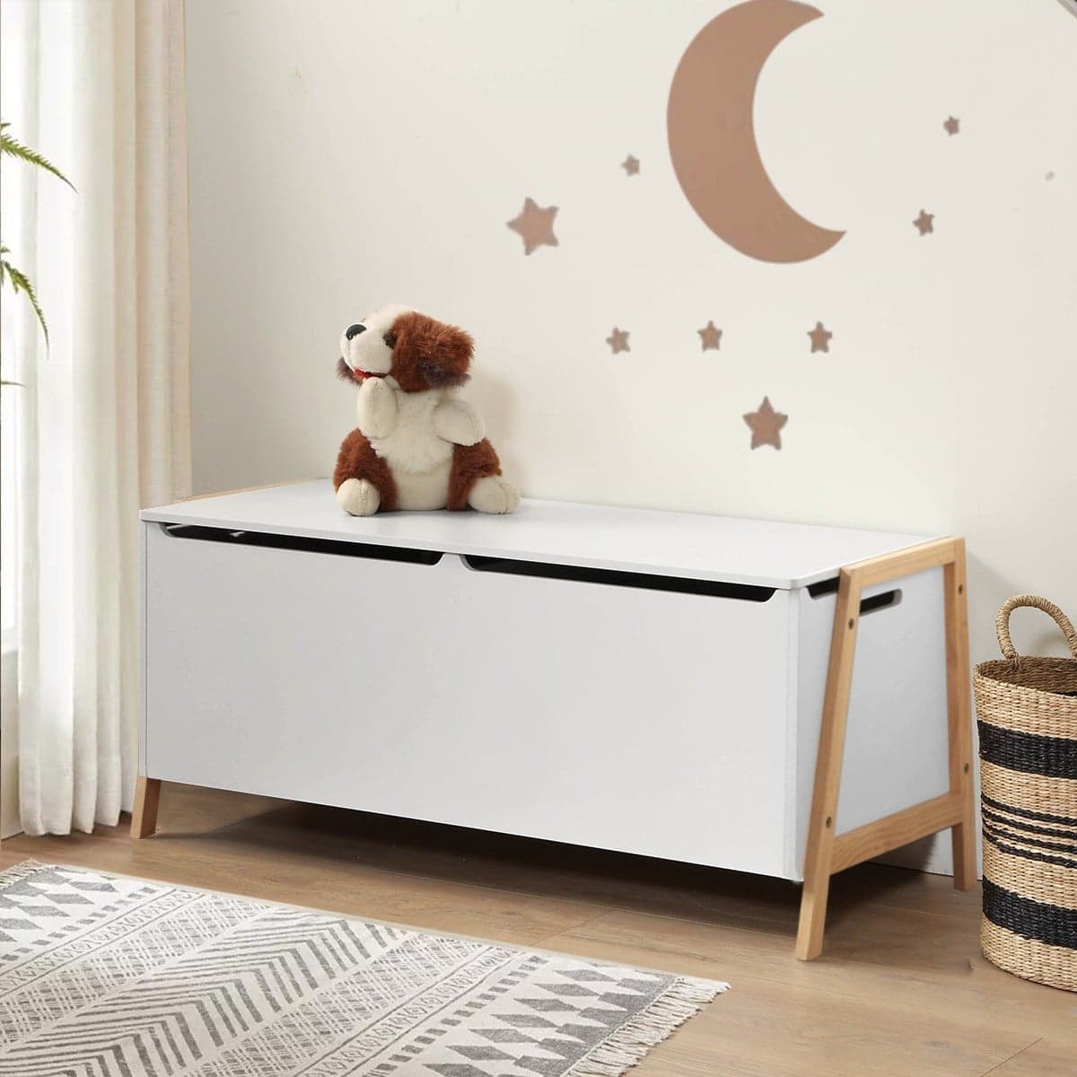 Coffre de rangement avec 2 compartiments pour enfant L99 cm - LEON - Calicosy