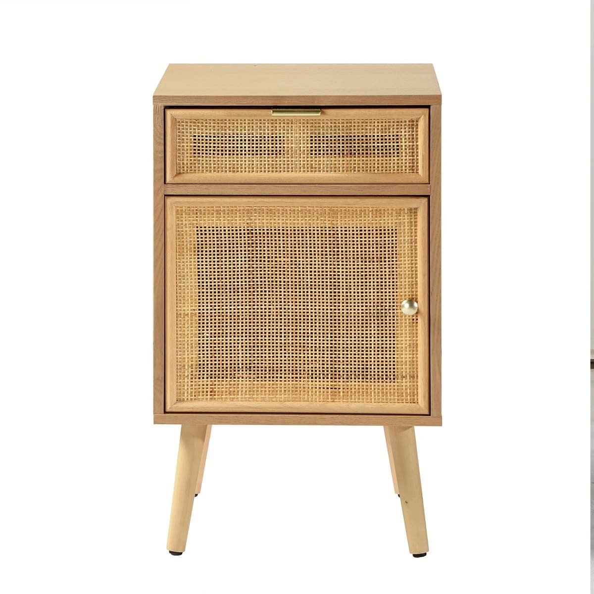 Table de chevet avec cannage en rotin naturel - MIYA - MDF - Calicosy