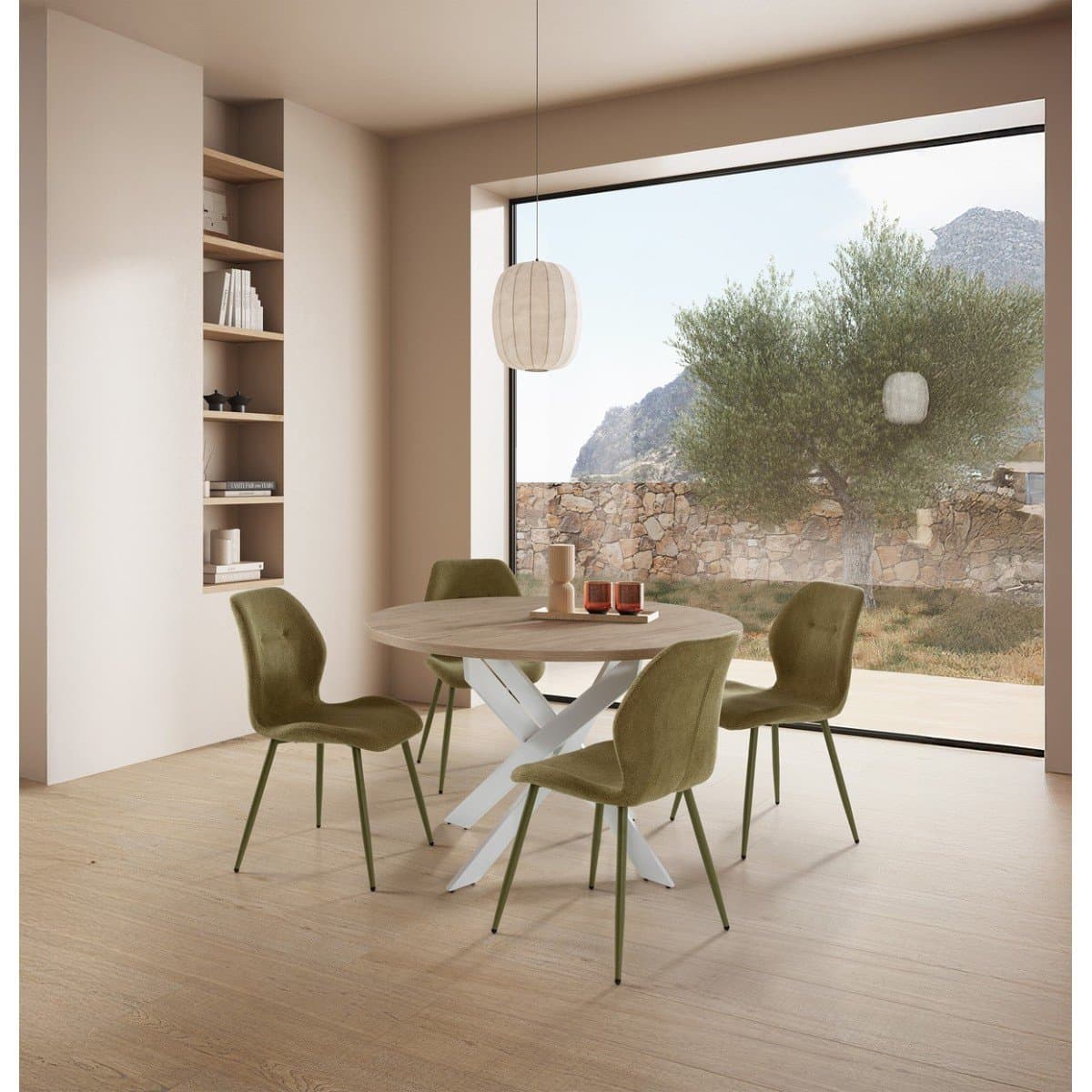 Lot de 4 chaises en tissu H86 cm - ASHLEY - Calicosy