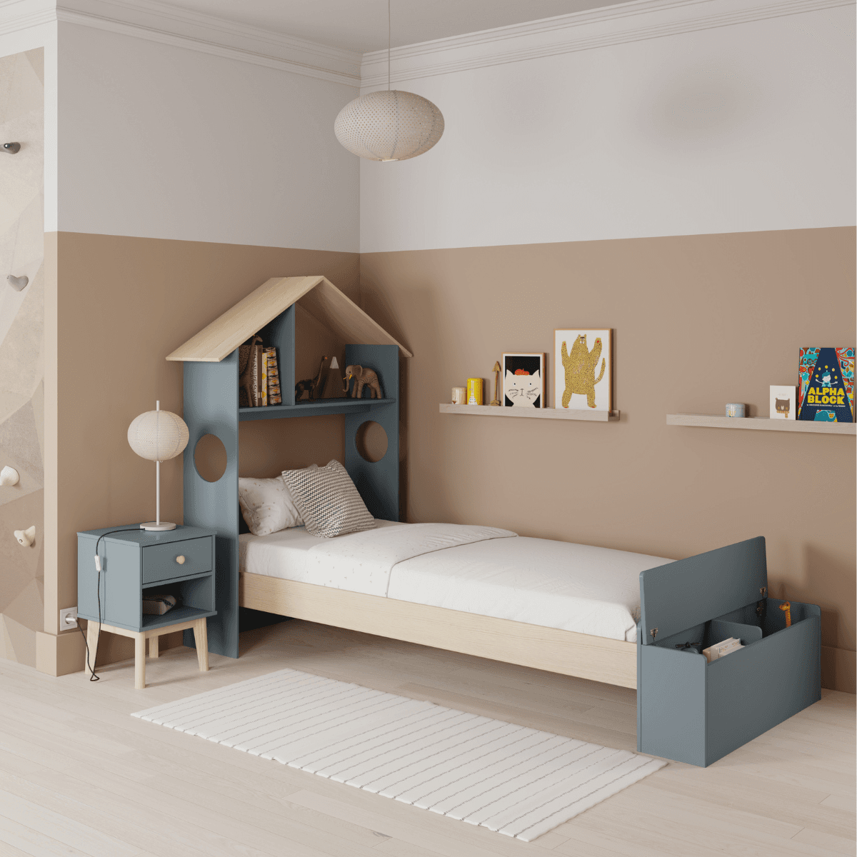 Table de chevet 1 tiroir et 1 niche ouverte L40 cm - SIMON - Calicosy