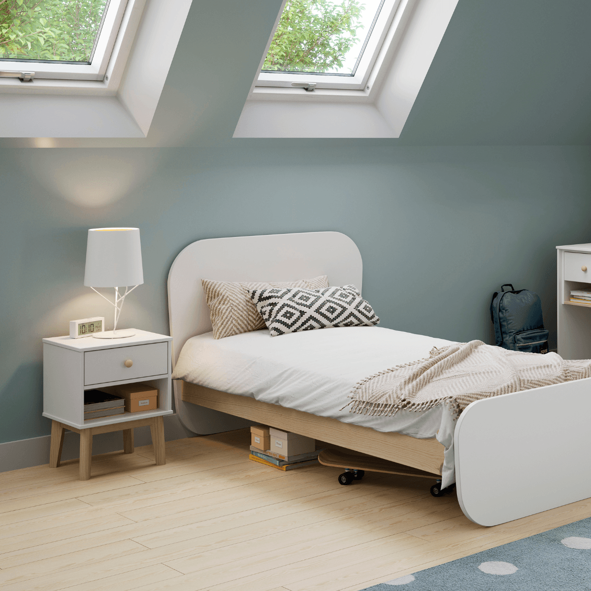 Table de chevet 1 tiroir et 1 niche ouverte L40 cm - SIMON - Calicosy