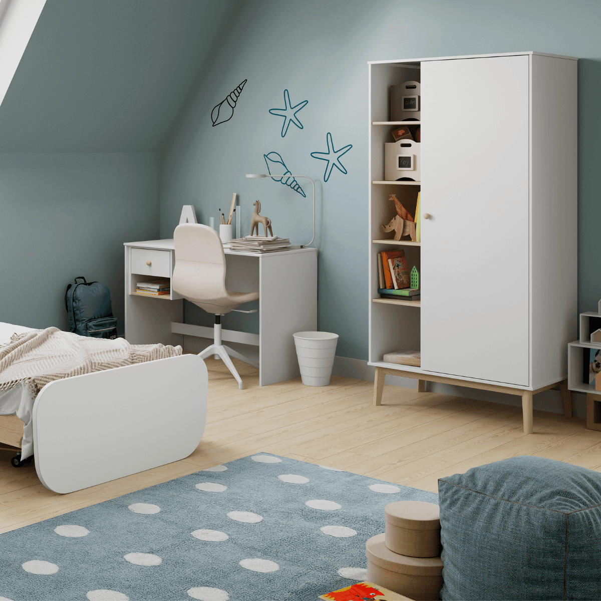 Bureau 1 tiroir et 1 niche ouverte L110 cm - SIMON - Calicosy