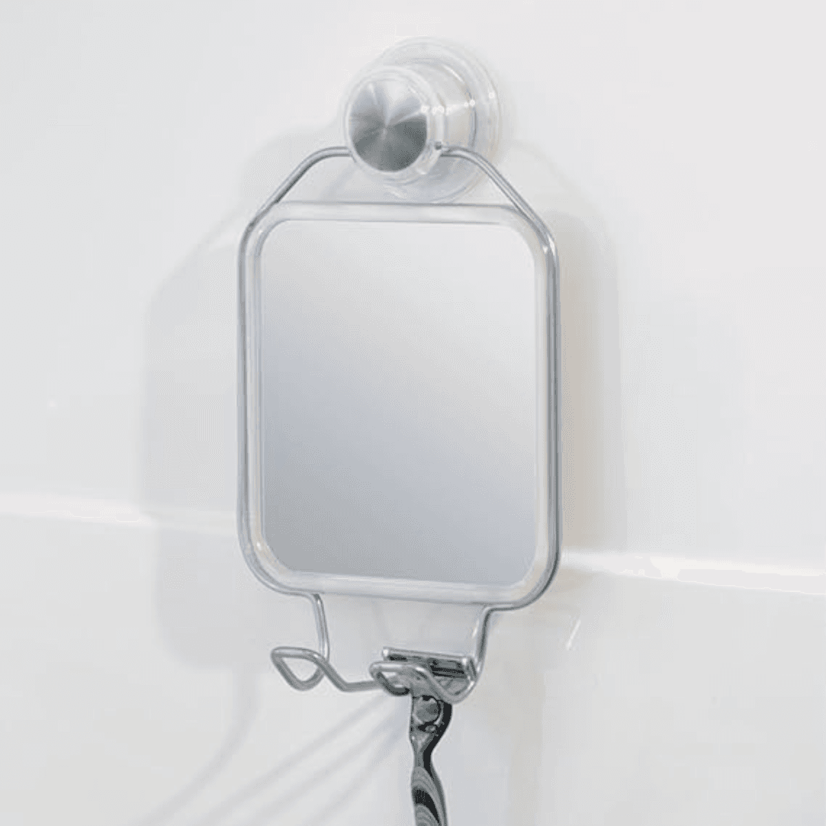 Miroir à ventouse finition argentée H25,5 cm - BRUME - Calicosy