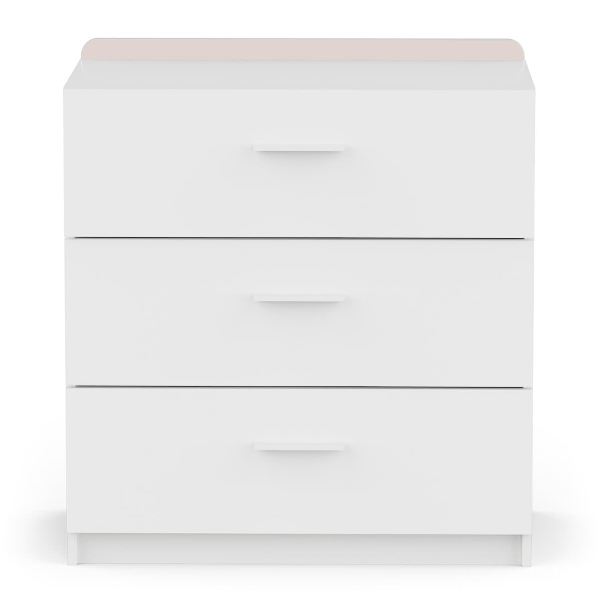 Commode 3 tiroirs blanc L77 cm ARLO - Panneaux de particules - Calicosy