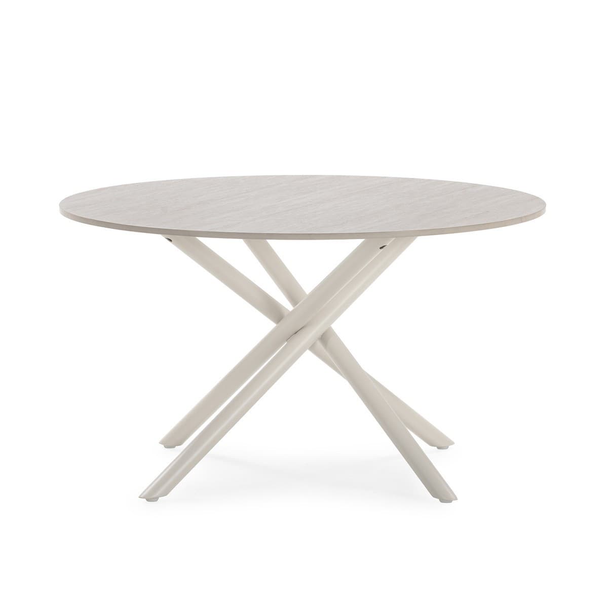Table basse ronde effet travertin D80 cm - YSIA - Métal - Calicosy
