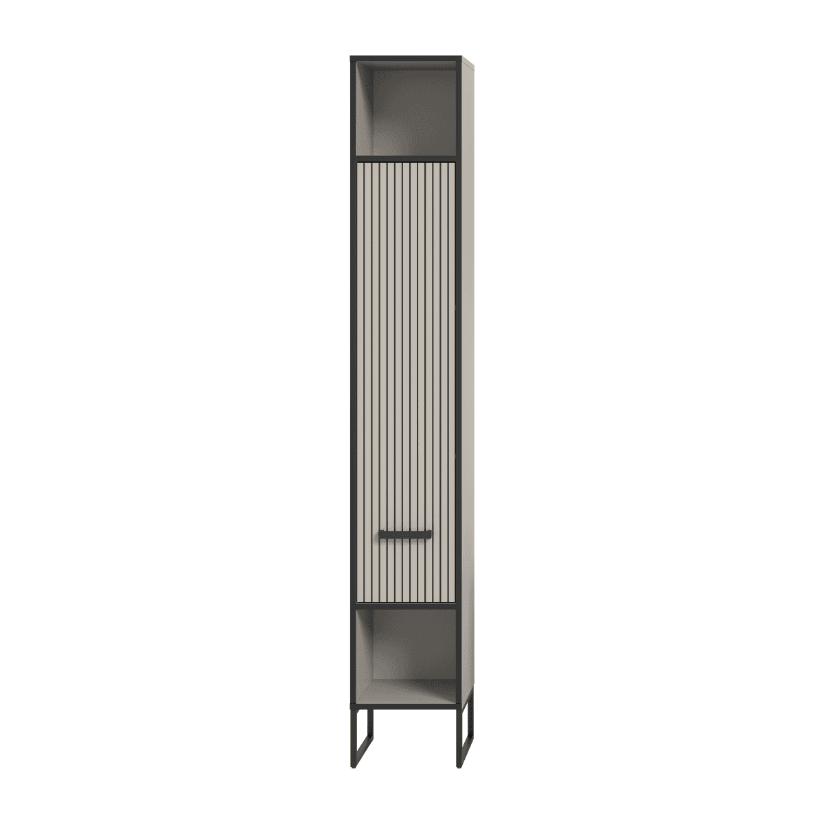 Colonne de salle de bain 1 porte 2 niches cachemire H192 cm - AURA - Panneaux de particules - Calicosy