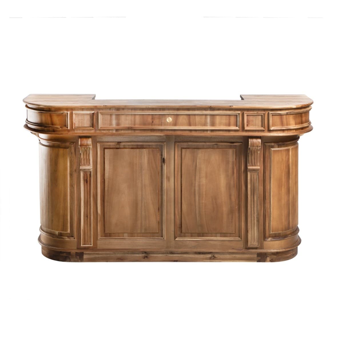 Comptoir aux bords arrondis en acacia massif vieilli - ESTAMINET - Bois massif - Calicosy