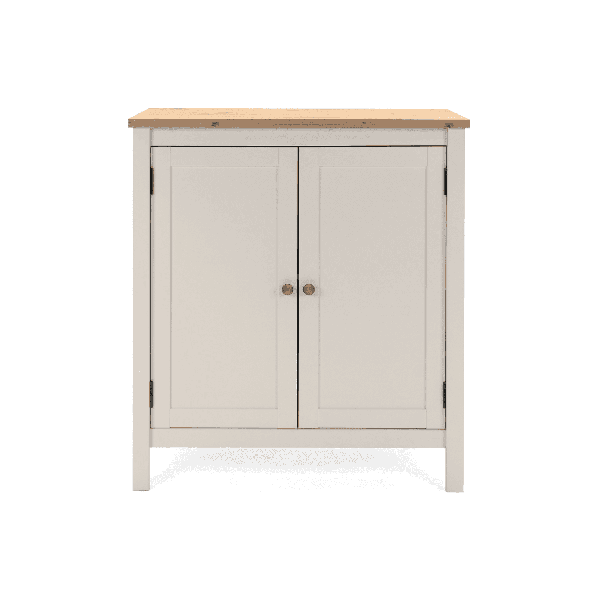 Petit buffet 2 portes effet cachemire et chĂȘne L80 cm - LUND - Panneaux de particules - Calicosy